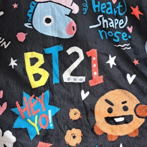 BT21 K pop band Anime characters soft fleece throw blanket JAY FRANCO oeko tex - Picture 9 of 9